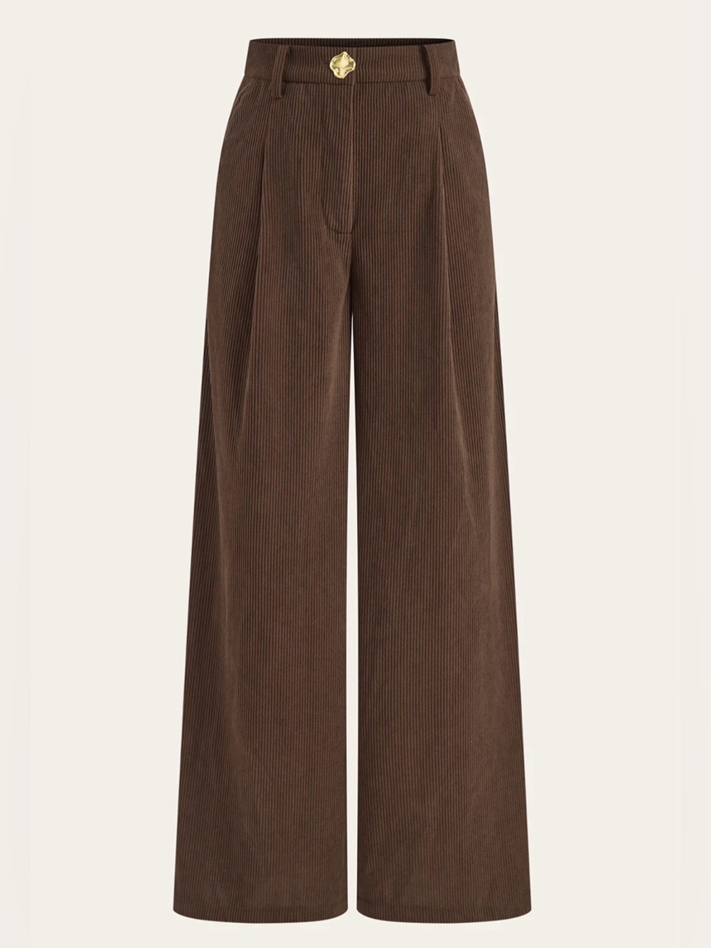 Commense Brown Wide Leg Pants with Matching Vest - Picture 4 of 9